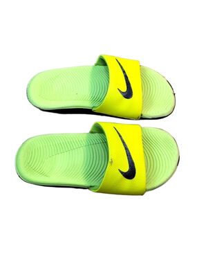 Nike Neon Yellow Green Kids Flip Flop Slides Size 12C